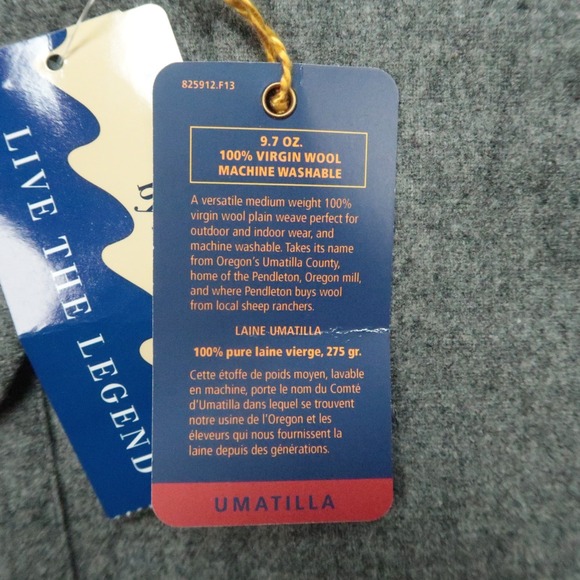 VINTAGE Pendleton Shirt Mens Large Gray Board Wool Flannel Long Sleeve NWT - Picture 5 of 10